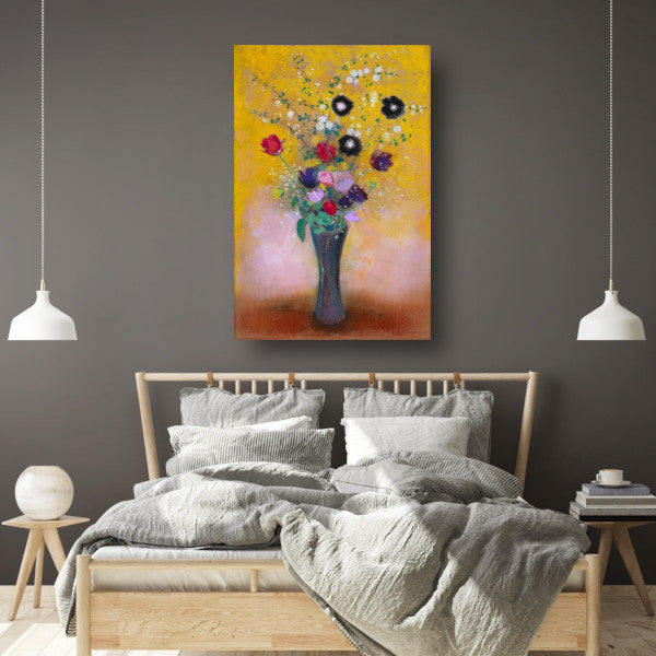 Vaas met bloemen - Odilon Redon canvas