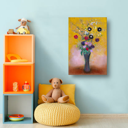 Vaas met bloemen - Odilon Redon canvas