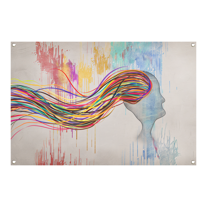 Abstracte Basquiat met kleurexplosie tuinposter