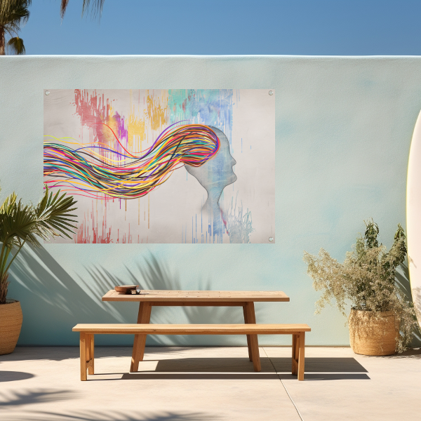 Abstracte Basquiat met kleurexplosie tuinposter