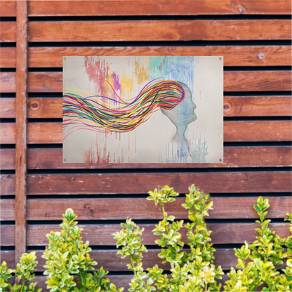 Abstracte Basquiat met kleurexplosie tuinposter