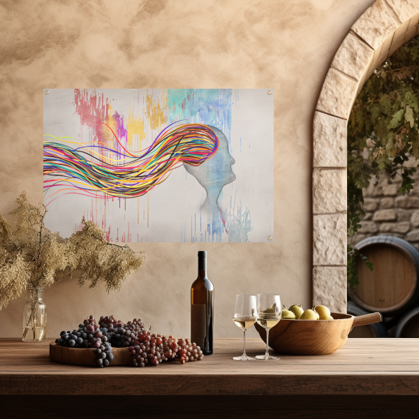 Abstracte Basquiat met kleurexplosie tuinposter