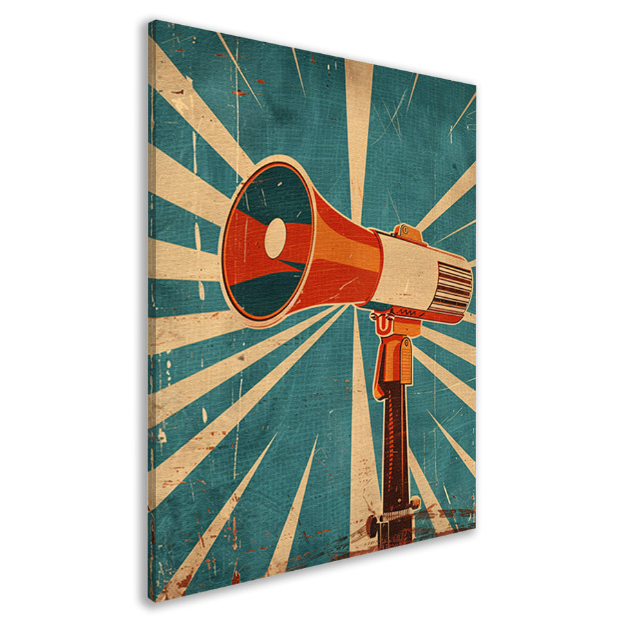 Retrofuturistische Kunst: Vintage Megafoon canvas