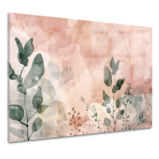 Sepia Bladeren in Aquarel Stijl acrylglas