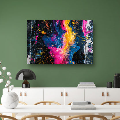 Kleurrijke abstracte kunst met spetters acrylglas