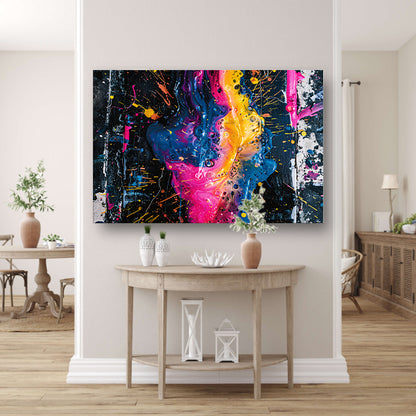Kleurrijke abstracte kunst met spetters canvas