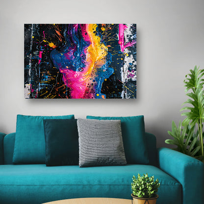 Kleurrijke abstracte kunst met spetters acrylglas