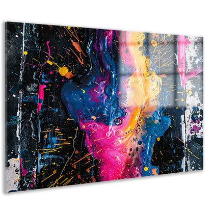 Kleurrijke abstracte kunst met spetters acrylglas