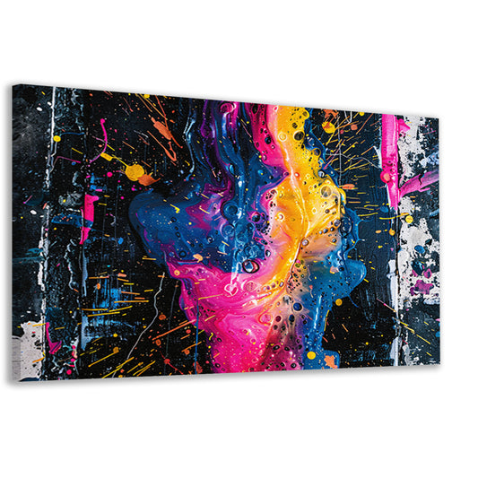 Kleurrijke abstracte kunst met spetters canvas