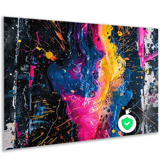 Kleurrijke abstracte kunst met spetters poster