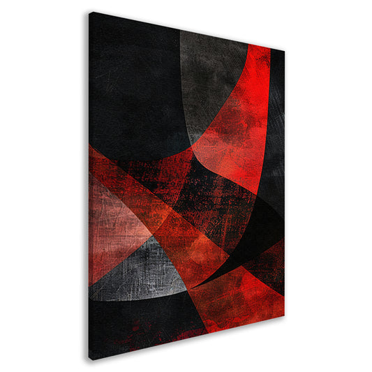 Abstract rood en zwart kunstwerk met diepte canvas