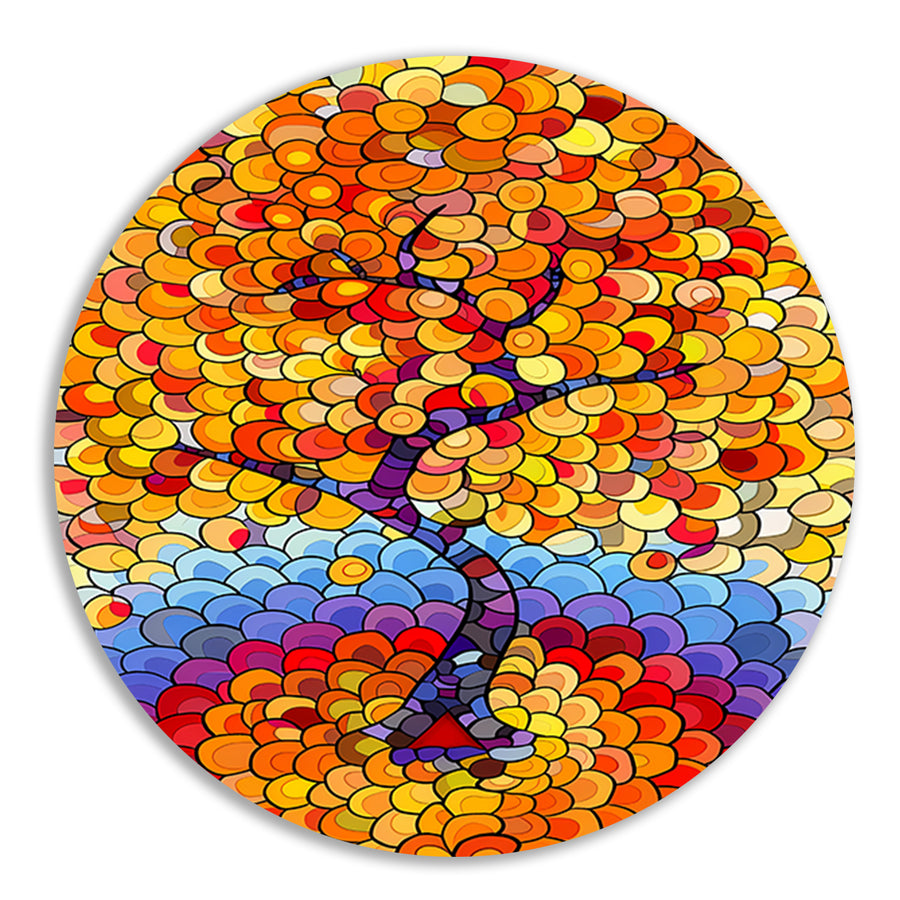 Abstract boom in herfstkleuren forex muurcirkel