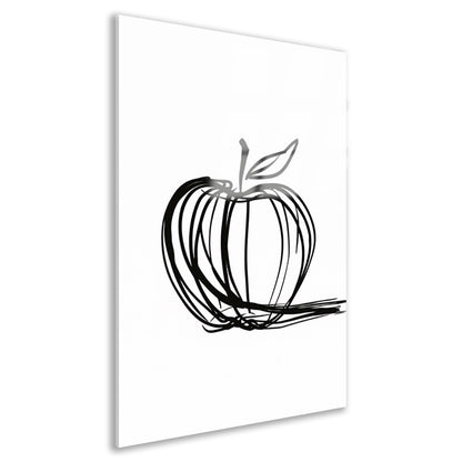 Eenvoudige Zwarte Lijnen Appel Illustratie acrylglas