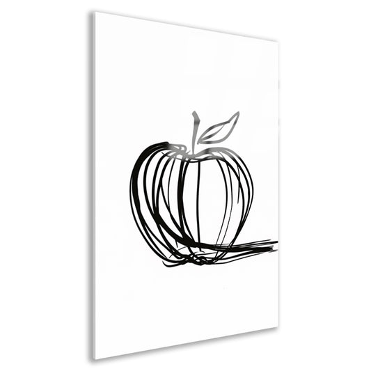 Eenvoudige Zwarte Lijnen Appel Illustratie acrylglas