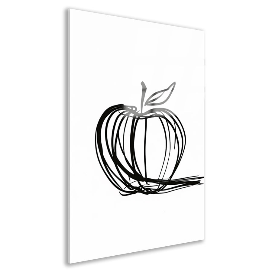 Eenvoudige Zwarte Lijnen Appel Illustratie acrylglas