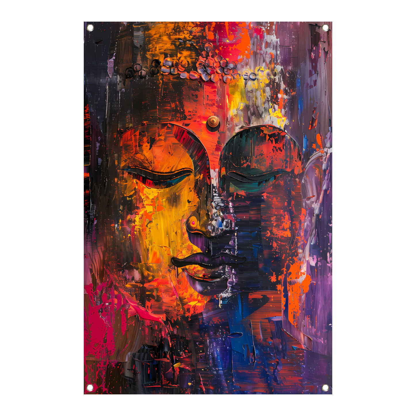 Dynamische Kleurrijke Abstractie van Menselijke Emoties tuinposter