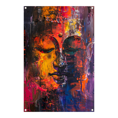 Dynamische Kleurrijke Abstractie van Menselijke Emoties tuinposter