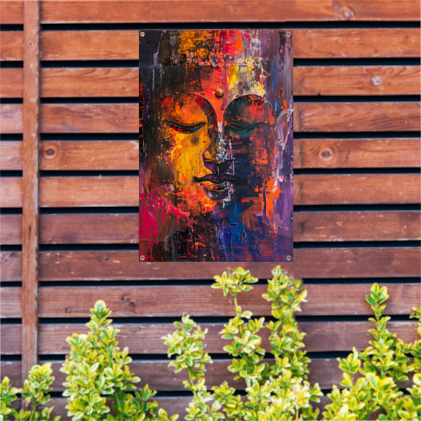 Dynamische Kleurrijke Abstractie van Menselijke Emoties tuinposter