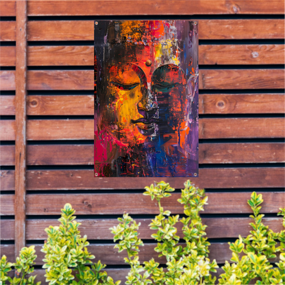 Dynamische Kleurrijke Abstractie van Menselijke Emoties tuinposter