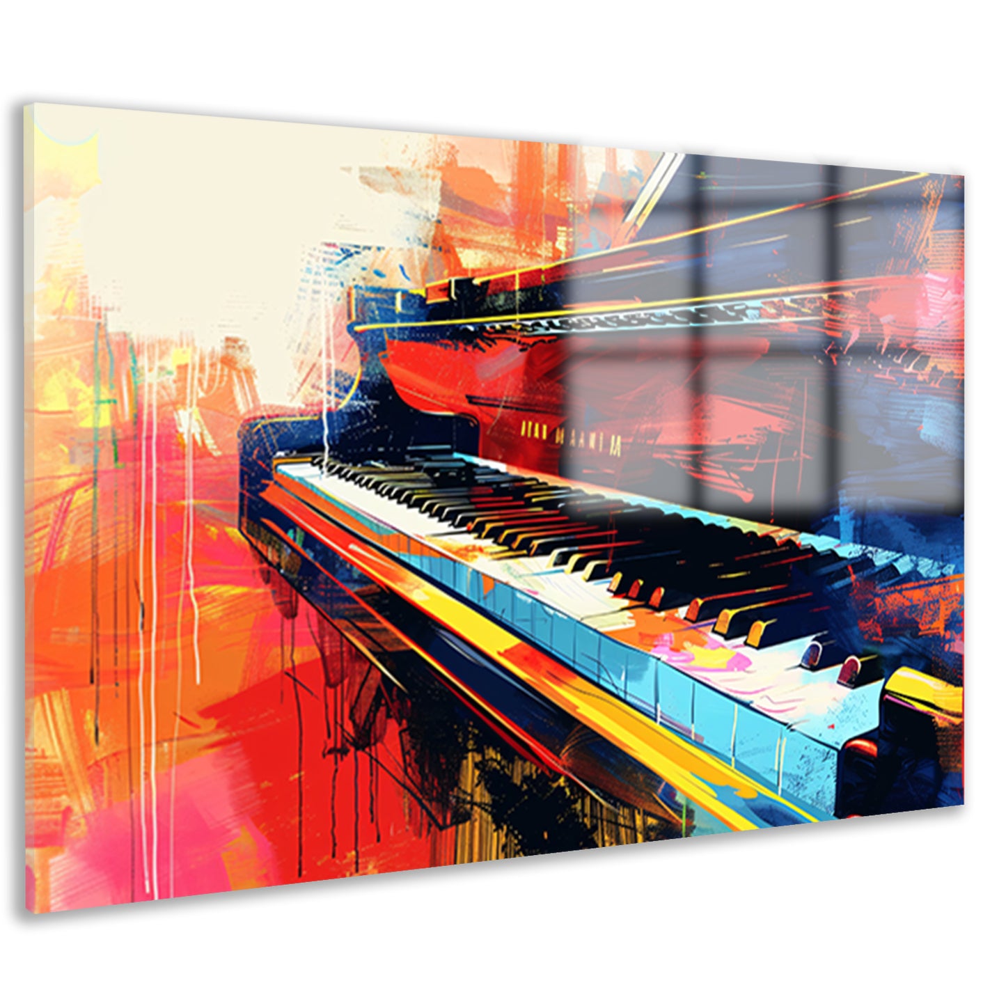 Abstracte kleurrijke piano in beweging   acrylglas