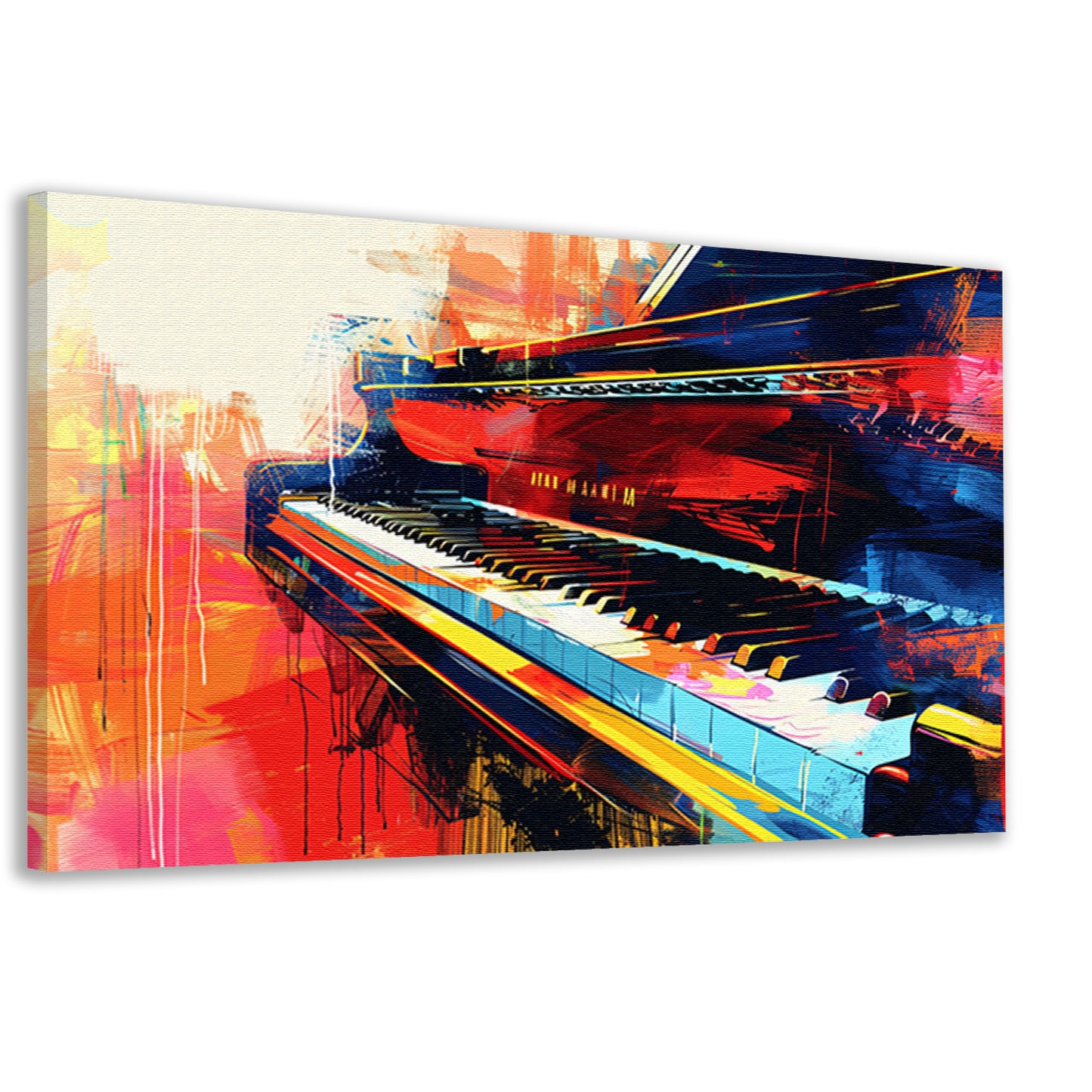 Abstracte kleurrijke piano in beweging  canvas