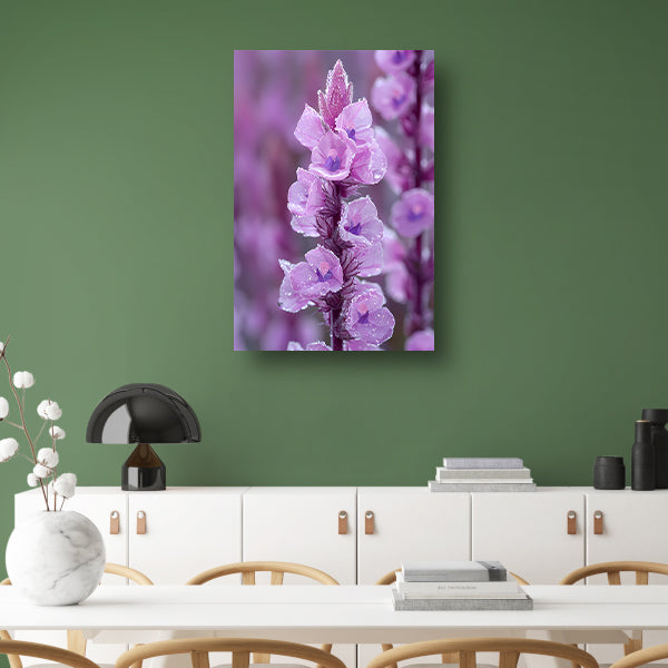 HyperRealistisch bloem met dauwdruppels canvas met baklijst