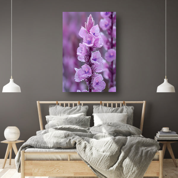 HyperRealistisch bloem met dauwdruppels canvas met baklijst