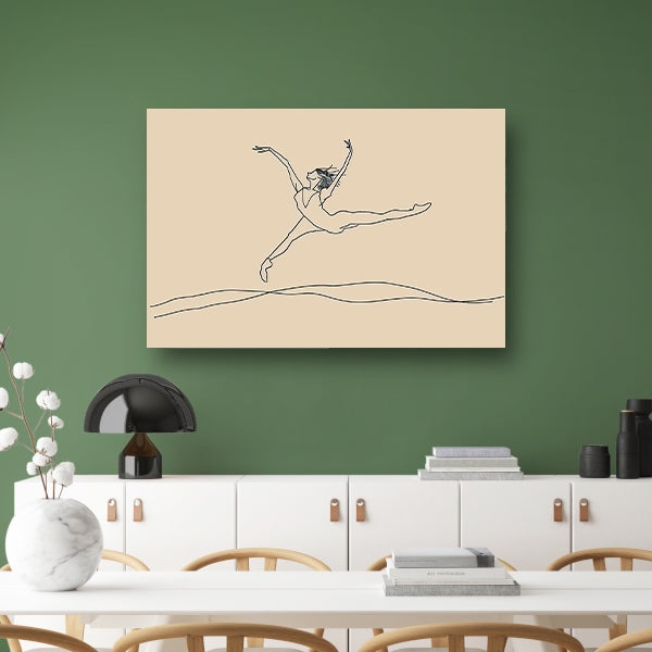 Elegante danser in minimalistische lijntekening   poster
