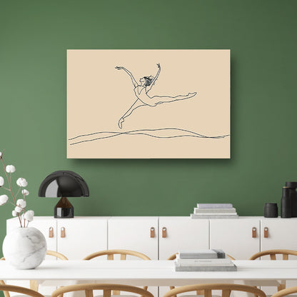 Elegante danser in minimalistische lijntekening   poster