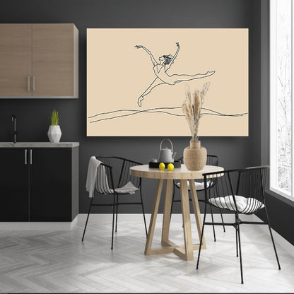 Elegante danser in minimalistische lijntekening   poster