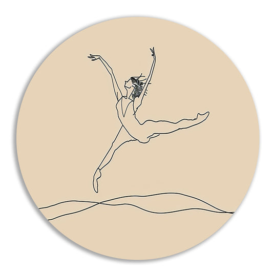Elegante danser in minimalistische lijntekening   forex muurcirkel