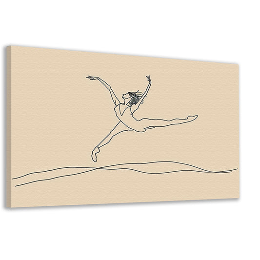 Elegante danser in minimalistische lijntekening   canvas