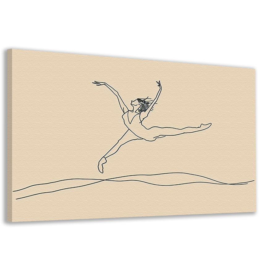 Elegante danser in minimalistische lijntekening   canvas