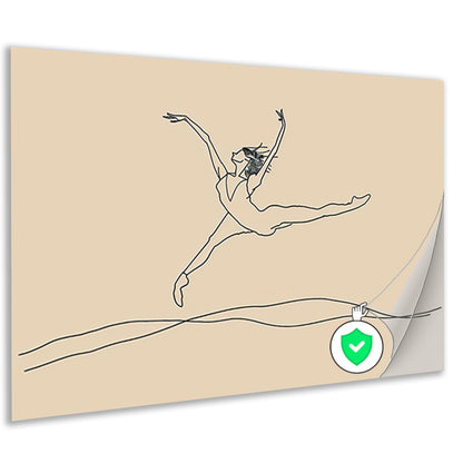 Elegante danser in minimalistische lijntekening   poster
