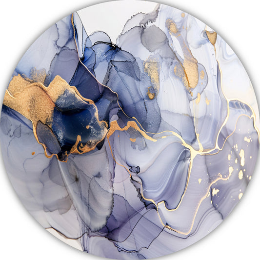 Abstracte Schoonheid met Gouden Lijnen aluminium muurcirkel
