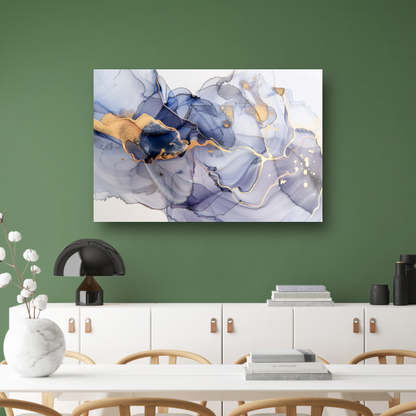 Abstracte Schoonheid met Gouden Lijnen poster