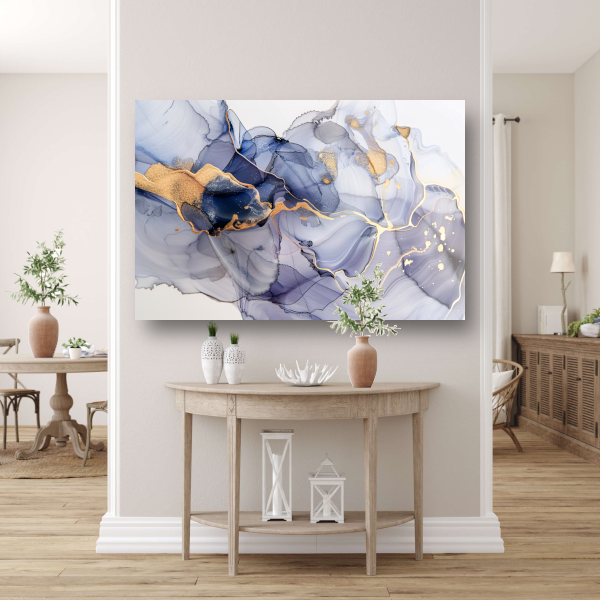 Abstracte Schoonheid met Gouden Lijnen poster