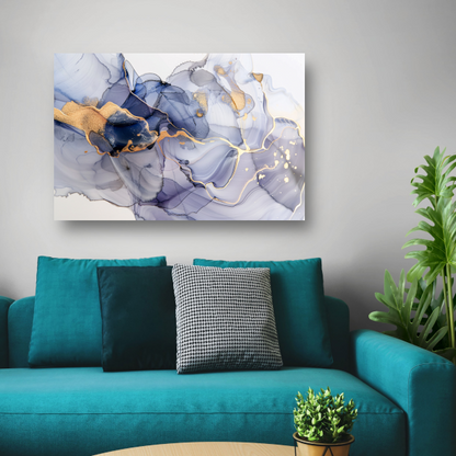 Abstracte Schoonheid met Gouden Lijnen acrylglas