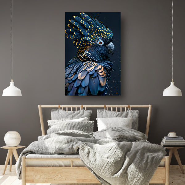 Exotische Papegaai met Levendige Kleuraccenten canvas met baklijst