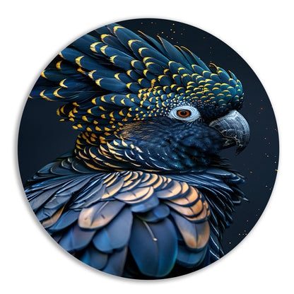 Exotische Papegaai met Levendige Kleuraccenten aluminium muurcirkel