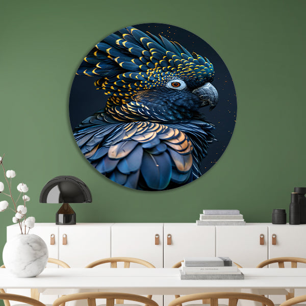 Exotische Papegaai met Levendige Kleuraccenten aluminium muurcirkel