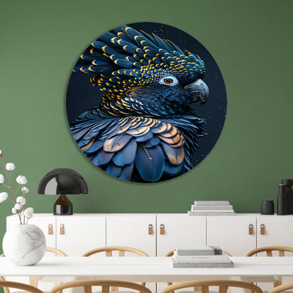 Exotische Papegaai met Levendige Kleuraccenten aluminium muurcirkel