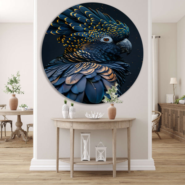 Exotische Papegaai met Levendige Kleuraccenten aluminium muurcirkel