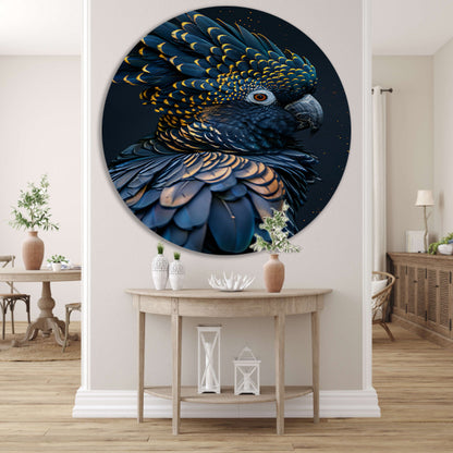 Exotische Papegaai met Levendige Kleuraccenten aluminium muurcirkel