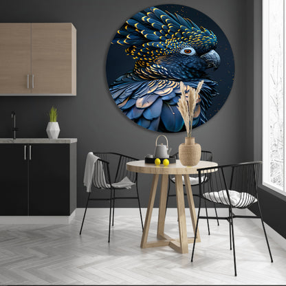 Exotische Papegaai met Levendige Kleuraccenten aluminium muurcirkel