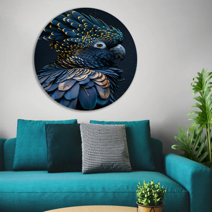 Exotische Papegaai met Levendige Kleuraccenten aluminium muurcirkel