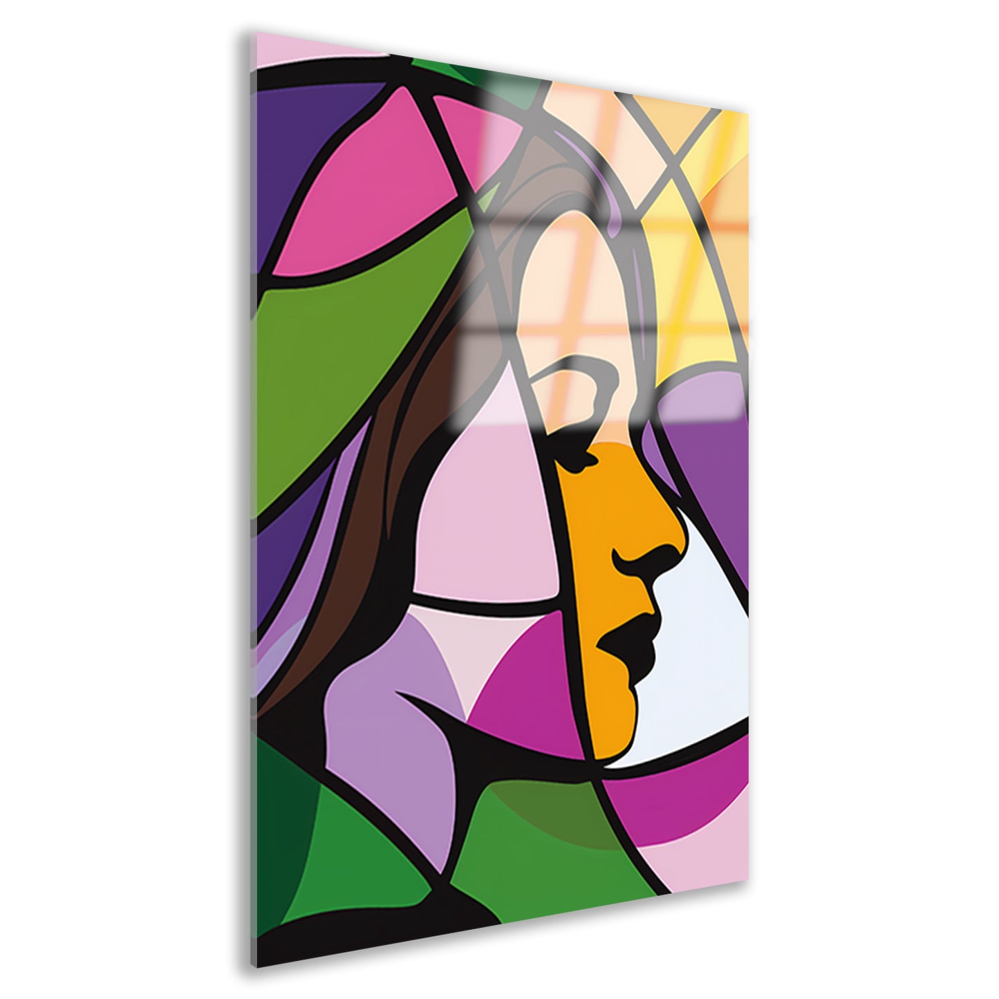 Abstract kleurrijk portret van een vrouw acrylglas
