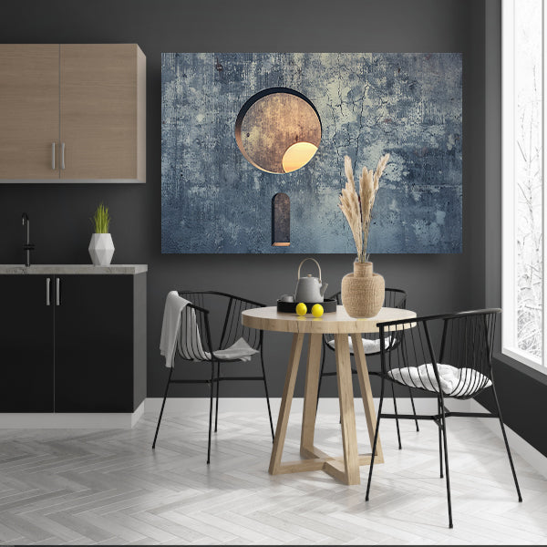 Zonsondergang gezien door een sleutelgat canvas