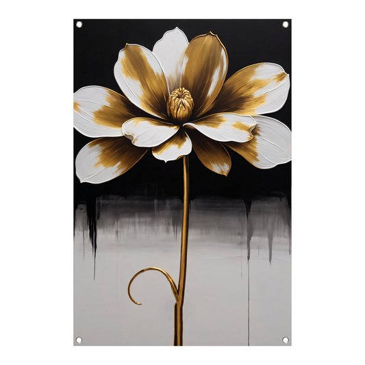 Abstract Golden Sepia Floral Art Piece tuinposter