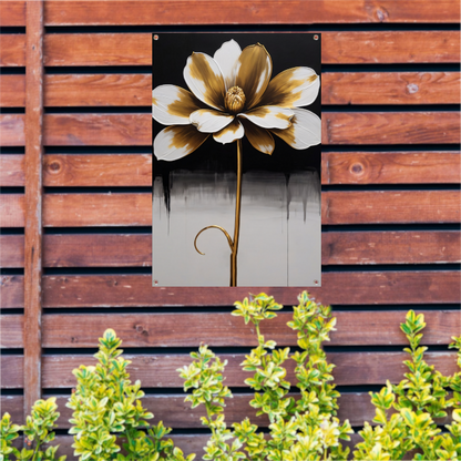 Abstract Golden Sepia Floral Art Piece tuinposter
